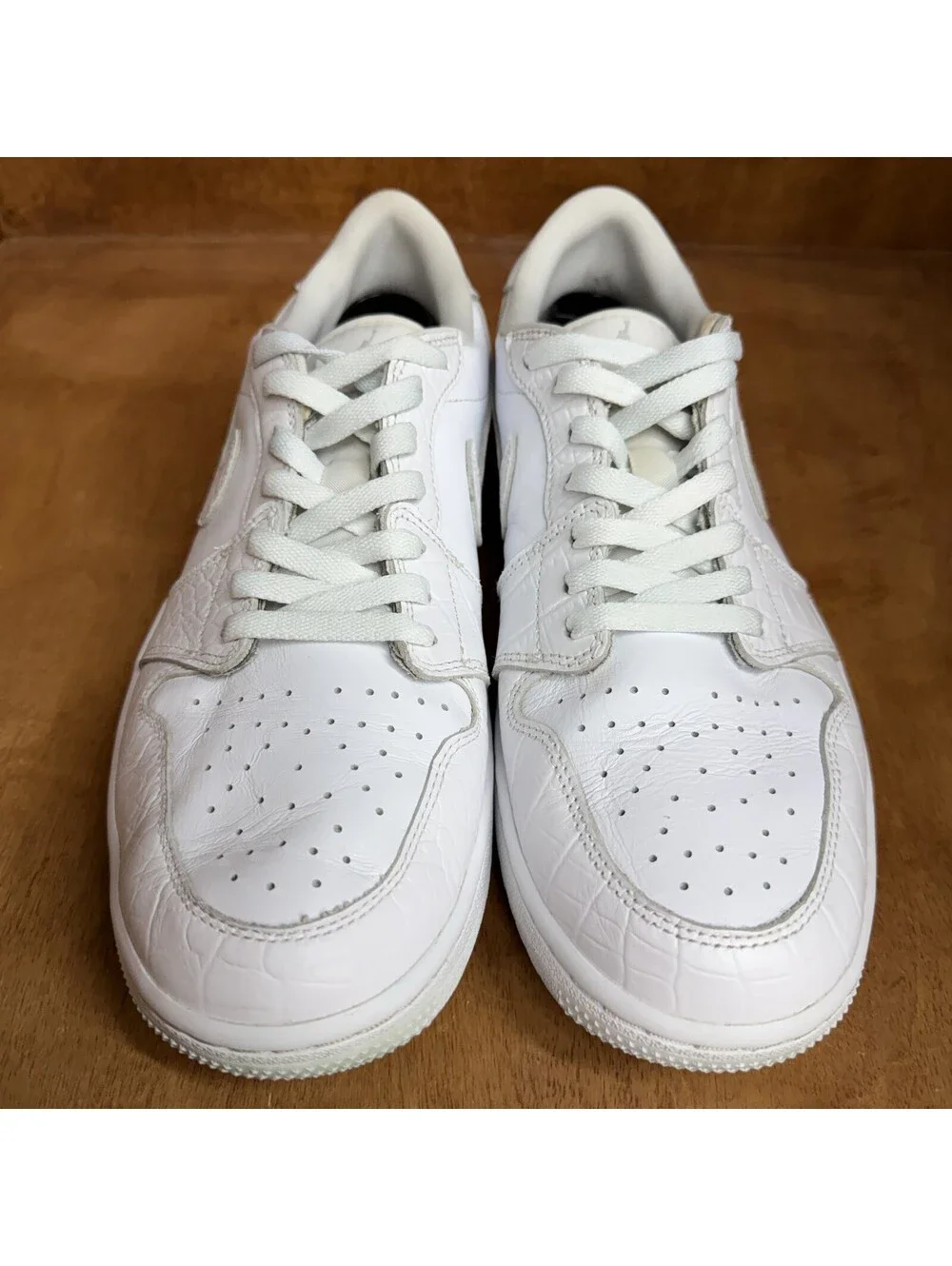 Nike Air Jordan 1 Low Golf Triple White Croc Shoes Mens 11 Sneakers DD9315-110
